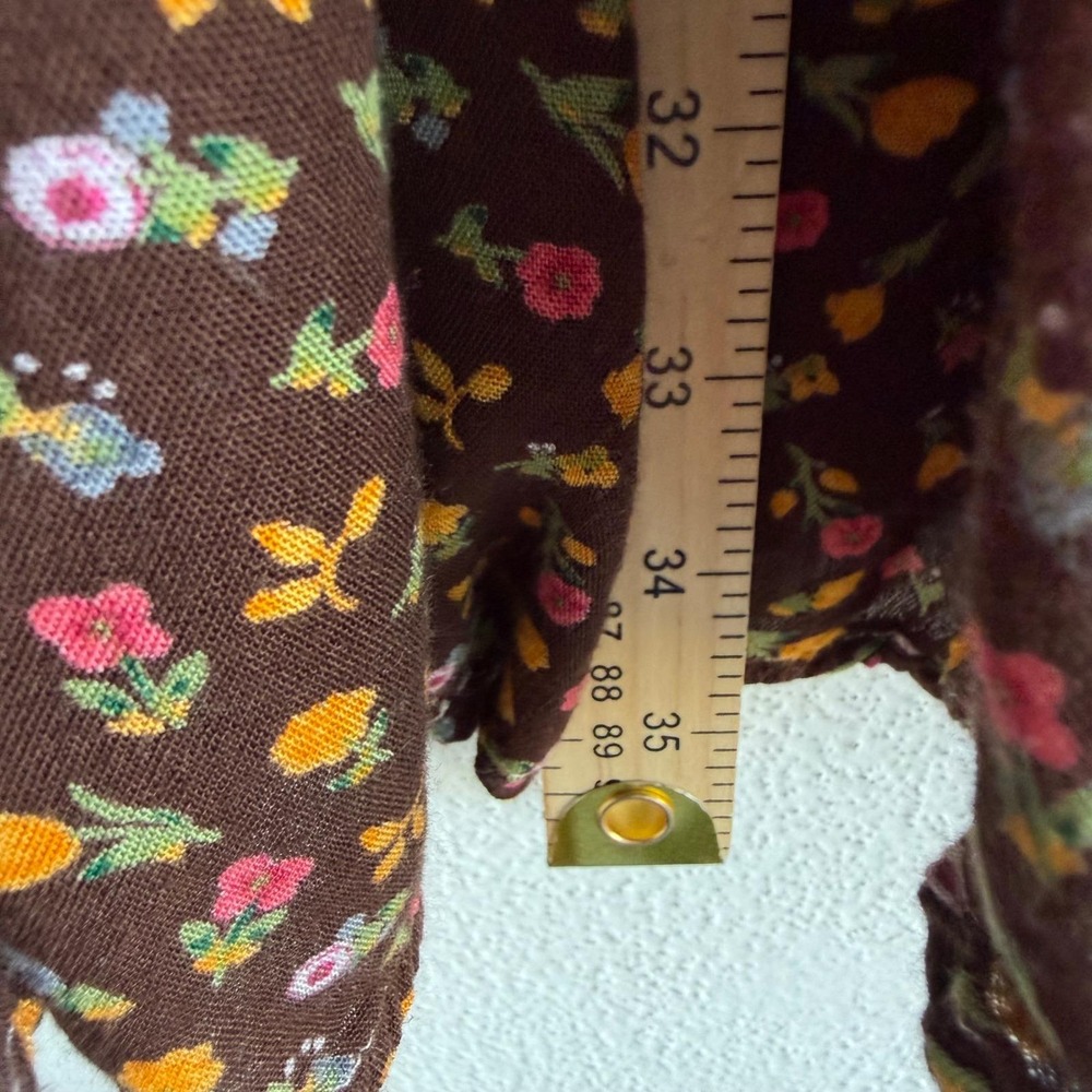 Vtg Boho Maxi Skirt Tiered Patchwork Floral Cottagecore Prairie Young Threads XL - Picture 7 of 9